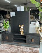 Tv meubel Blackbone Richmond Interiors Brass Gold, Ophalen, 150 tot 200 cm, Nieuw, Minder dan 100 cm