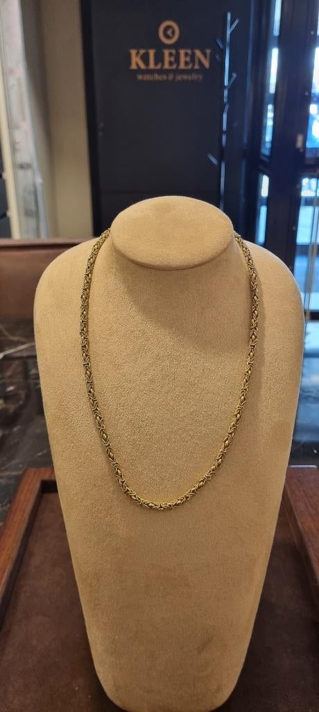 Gouden Ketting Ronde Koningsschakel 14 KRT // Lengte 47 CM, Ophalen of Verzenden, Zo goed als nieuw, Goud, Goud