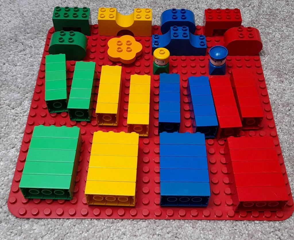 Lego Duplo Grote Bouwplaat met 70 Duplo Blokken, Ophalen of Verzenden, Gebruikt, Duplo