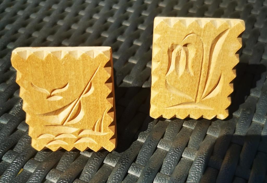 Oude koekjesstempel van hout / boterstempel, Antiek en Kunst, Curiosa en Brocante, Ophalen of Verzenden