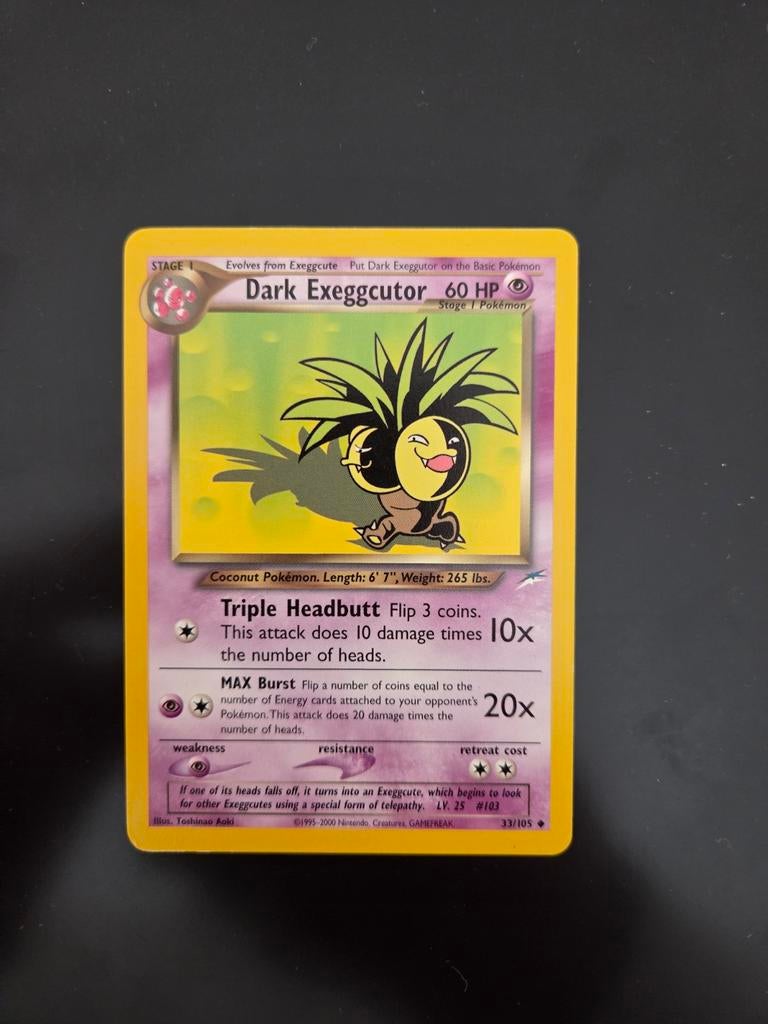 Dark Exeggutor Pokémon Kaart (33/105) - Zo goed als nieuw, Ophalen, Zo goed als nieuw, Losse kaart