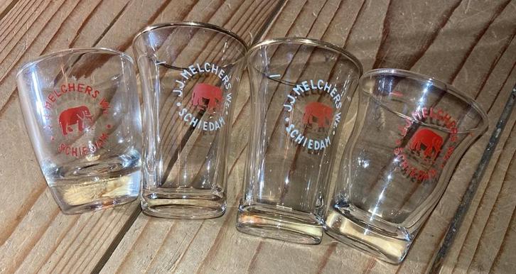 4 J.J. Melchers Wz. Schiedam Glas Olifant Prijs per glas, Antiek en Kunst, Curiosa en Brocante, Verzenden