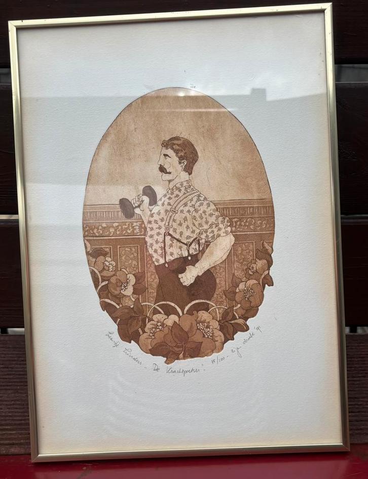 Originele zeefdruk van Lientje Linders uit 1991,, Antiek en Kunst, Kunst | Etsen en Gravures, Ophalen of Verzenden