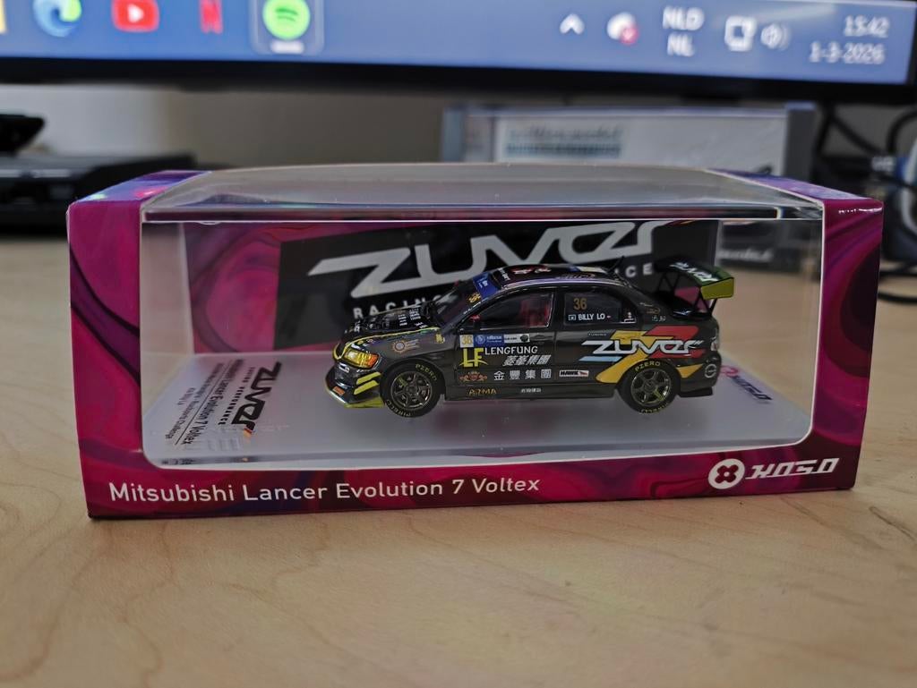 Mitsubishi Lancer Evo 7 Limited Edition, Hobby en Vrije tijd, Modelauto's | 1:43, Ophalen of Verzenden, Zo goed als nieuw, Auto