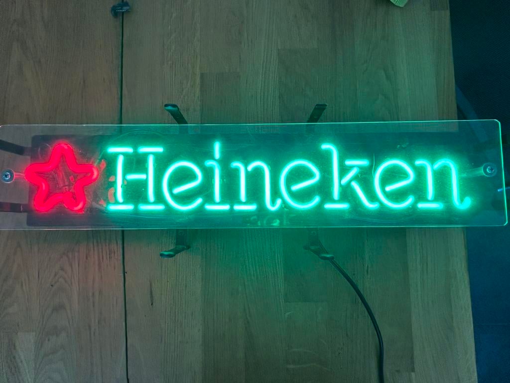 Heineken neon, Ophalen, Zo goed als nieuw, Reclamebord, Plaat of Schild, Heineken