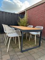 Wehkamp Berkeley tuintafel met Kwantum tuinstoelen, Tuin en Terras, Ophalen, Gebruikt, Rechthoekig, Kunststof