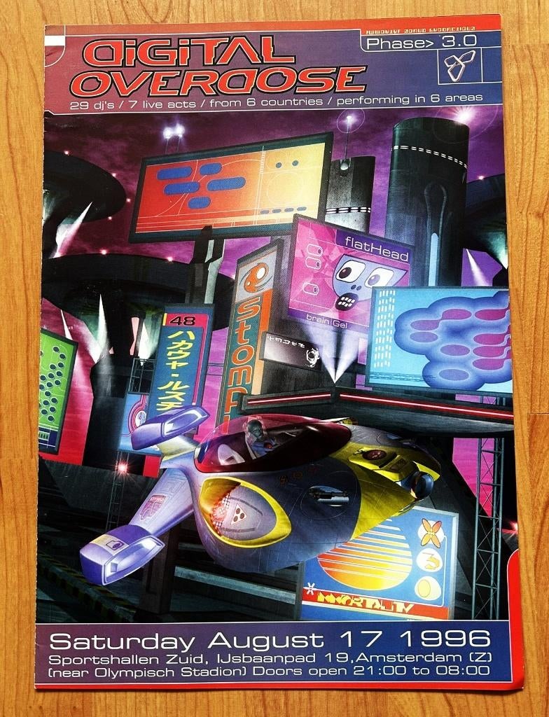 "Digital Overdose" House Flyer Boekje Sporthallen Zuid, Verzamelen, Posters, Ophalen, Rechthoekig Staand, A4 of kleiner, Zo goed als nieuw