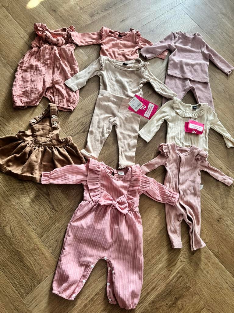 Kleding pakket meisje maat 56 tm 68 incl 2 voetenzakken auto, Ophalen of Verzenden, Zo goed als nieuw, Maat 68