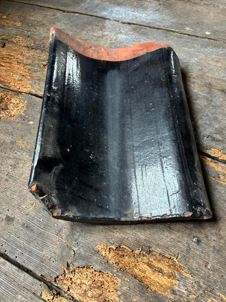 Geglazuurde Oude Hollandse Dakpannen - Zwart/Antraciet, Ophalen, Gebruikt, Steen of Klei, Zwart