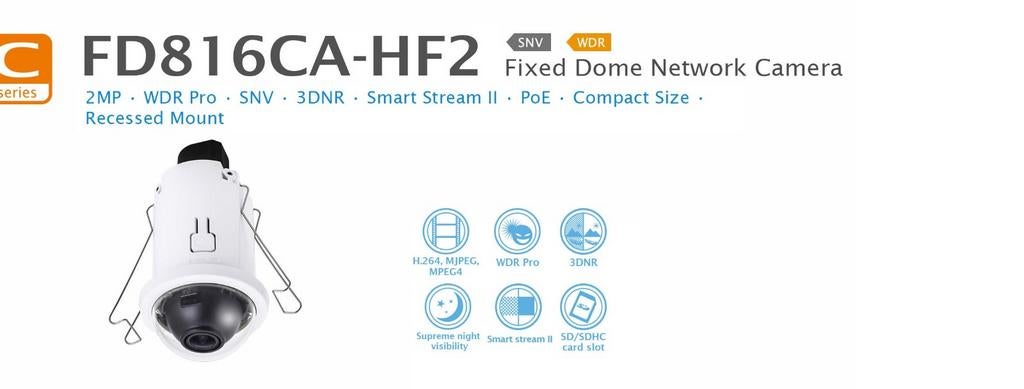 VIVOTEK FD816CA-HF2 2MP Fixed Dome Netwerk Camera PoE, Ophalen of Verzenden, Zo goed als nieuw, Binnencamera