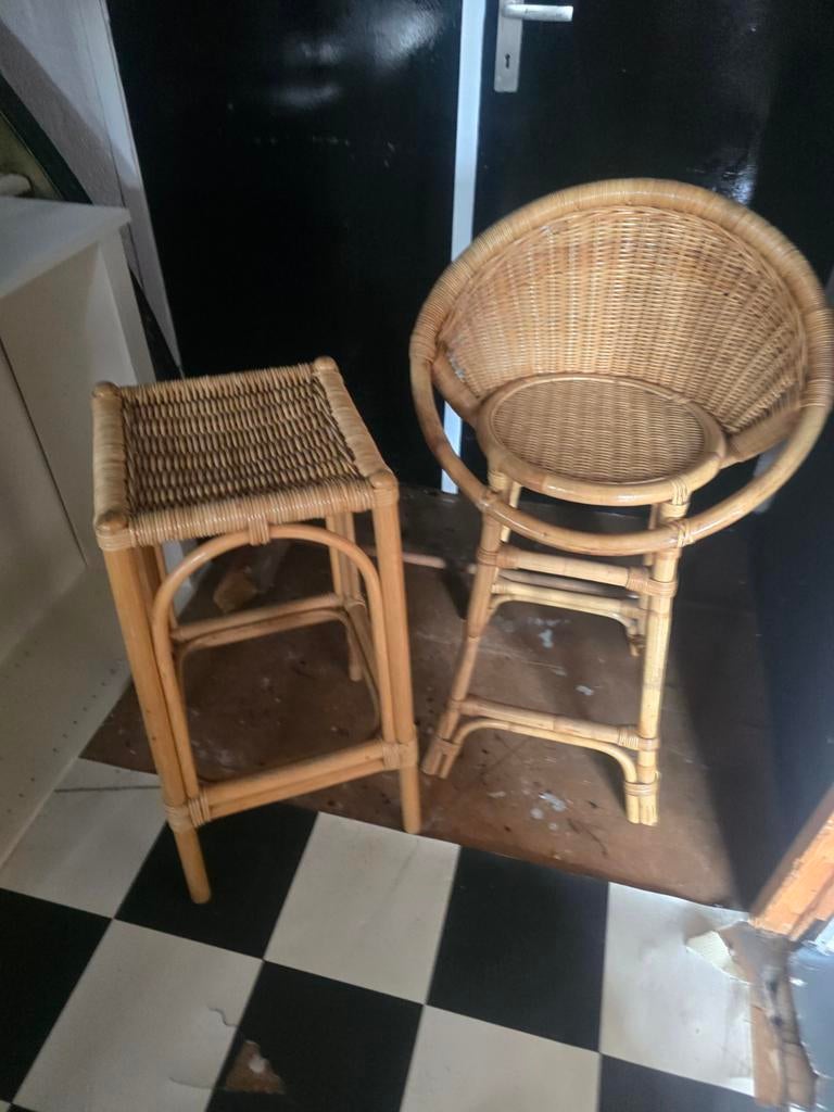 Bar krukken rotan, Huis en Inrichting, Barkrukken, Ophalen of Verzenden, 60 tot 90 cm
