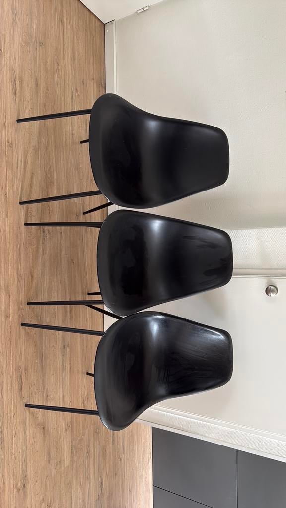 Zwarte eettafel stoelen 6 stuks, Huis en Inrichting, Stoelen, Ophalen, Zo goed als nieuw, Zwart, Vijf, Zes of meer stoelen