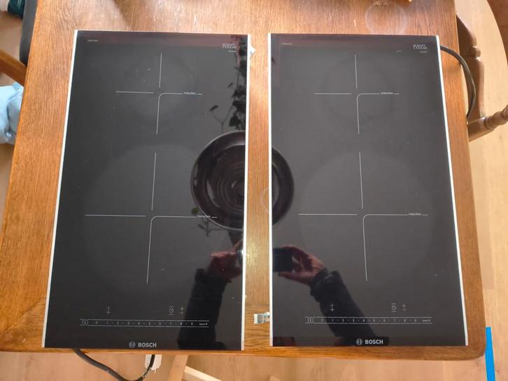 Set inductie domino kookplaten Bosch, Witgoed en Apparatuur, Kookplaten, Zo goed als nieuw, Inbouw, Inductie, 4 kookzones, Energieklasse A of zuiniger