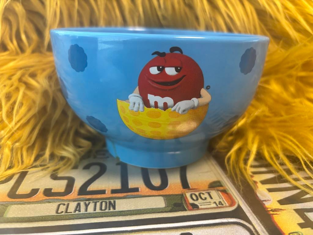 M&M's Schaaltje - Blauw, Groen & Oranje M&M, Porselein of Keramiek, Schaal, Rond, Ophalen of Verzenden