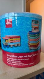 Houten platte bouwblokken HEMA in ton, Ophalen, Zo goed als nieuw, Overige typen