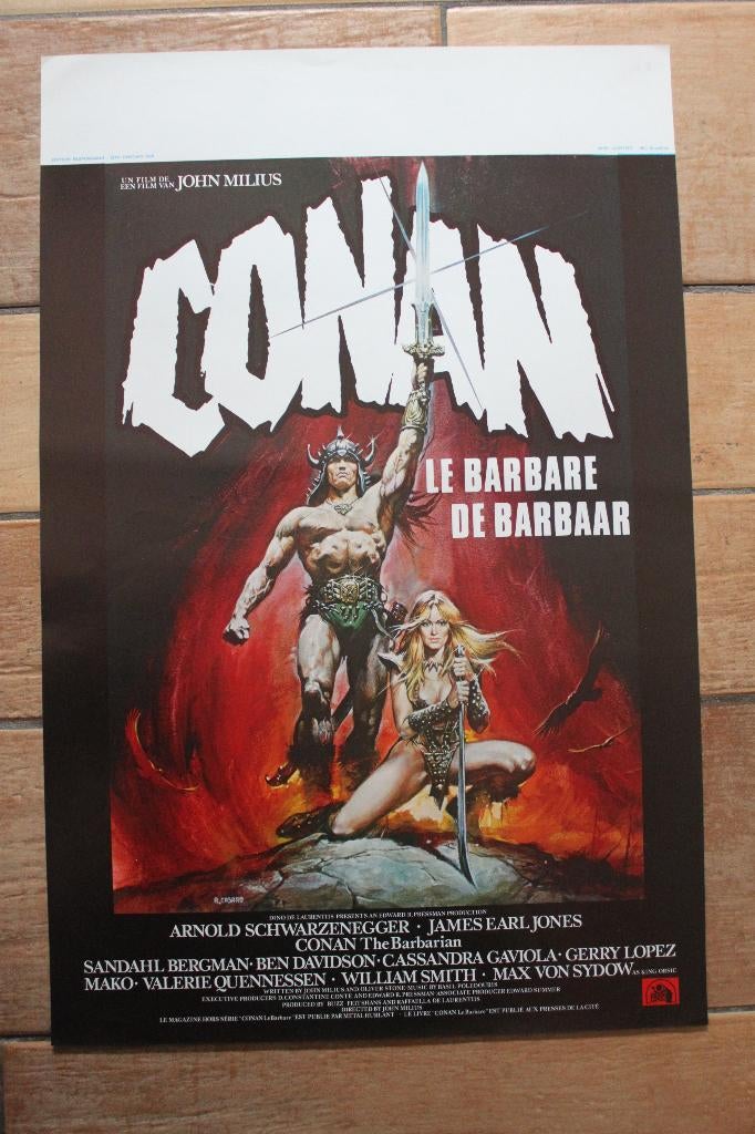 filmaffiche Arnold Schwarzenegger Conan 1982 filmposter, Rechthoekig Staand, Ophalen of Verzenden, Zo goed als nieuw, A1 t/m A3