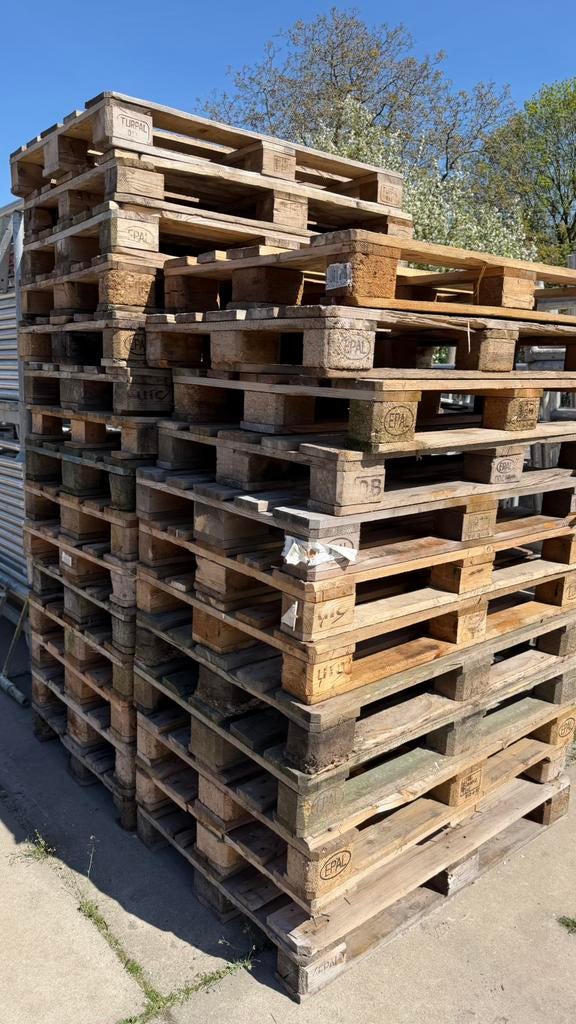 75 Europallets / EPAL pallets partij, Ophalen, Gebruikt, 50 mm of meer, Minder dan 200 cm