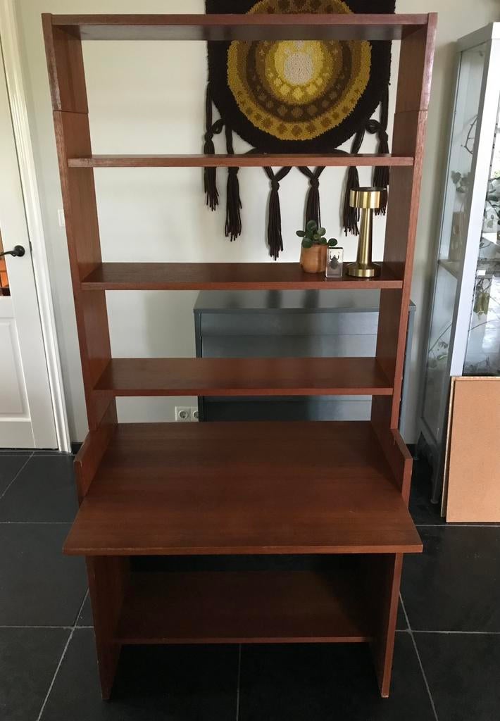 Vintage Poul Cadovius kast / bureau / boekenkast, KLM kast🤎, Gebruikt, Teakhout, Ophalen of Verzenden, 150 tot 200 cm