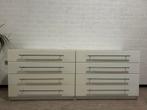 Ladekasten met 4 laden, 2 stuks, kleur wit, Ophalen, Gebruikt, 100 tot 150 cm, 3 of 4 laden