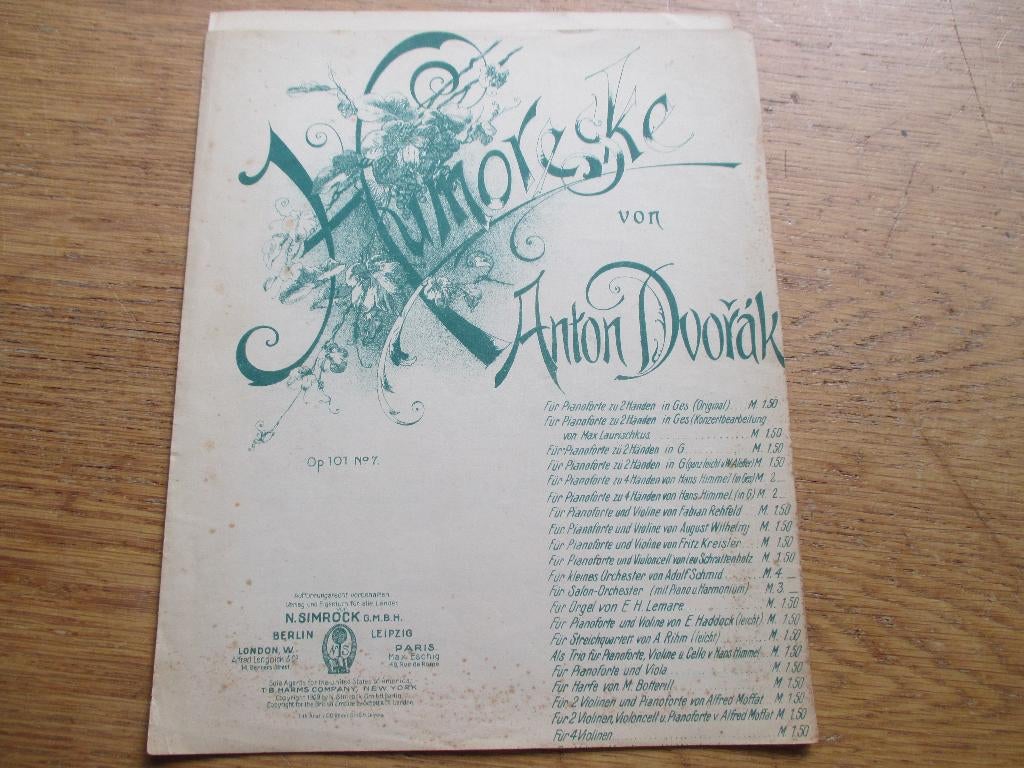 ANTON DVORAK - HUMORESKE - VIOOL EN PIANO, Gebruikt, Klassiek, Ophalen of Verzenden, Artiest of Componist