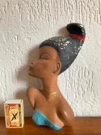 Ashanti vrouw Afrikaans muurbeeld muurbeeldje vintage beeld, Verzamelen, Ophalen of Verzenden, Gebruikt, Mens