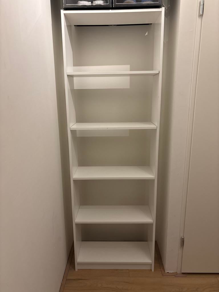Witte IKEA kast met 5 planken, Ophalen, Met plank(en), Gebruikt, 200 cm of meer