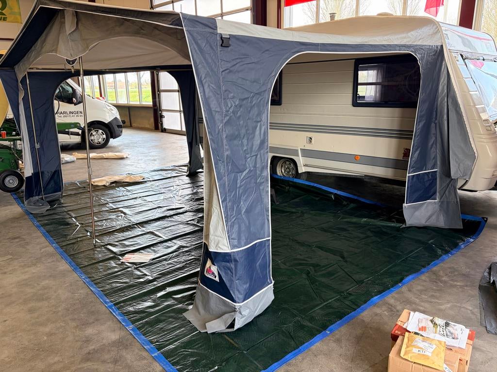 Dorema voortent met luifel maat 9, Caravans en Kamperen, Voortenten en Luifels, Ophalen, Gebruikt, Polyester, Dorema