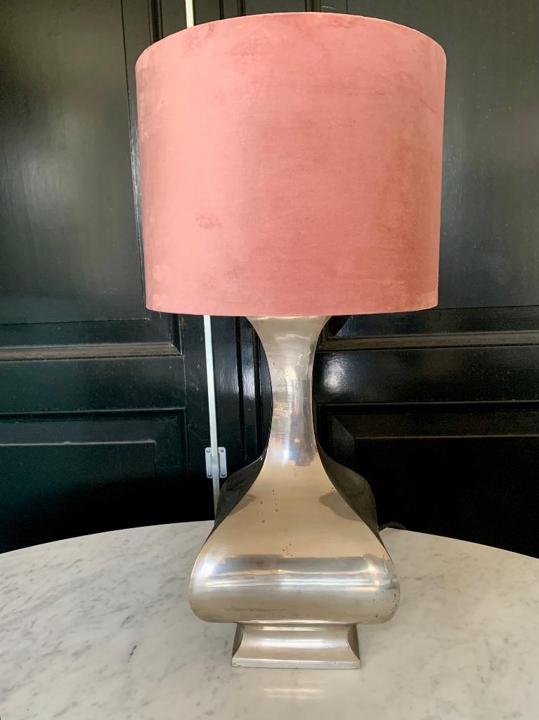 Maria Pergay tafellamp staal, Huis en Inrichting, Lampen | Tafellampen, Ophalen, Gebruikt, Vintage, Metaal