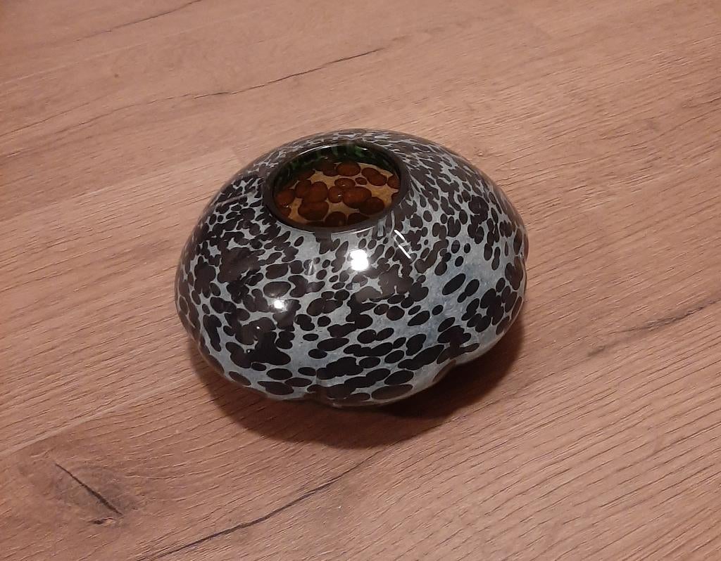🌸Vintage: Henry Dean vaas - Mond geblazen glas🏷️€65,-, Huis en Inrichting, Overige kleuren, Ophalen of Verzenden, Minder dan 50 cm