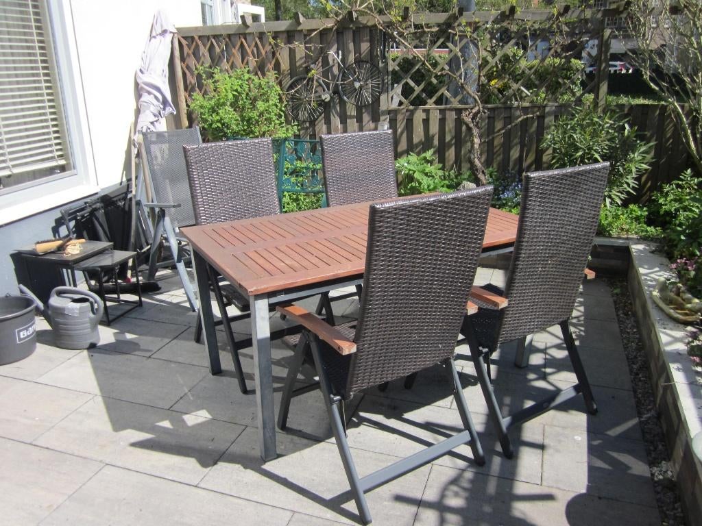 TUINMEUBELSET, Tuin en Terras, 4 zitplaatsen, Gebruikt, Aluminium, Ophalen of Verzenden