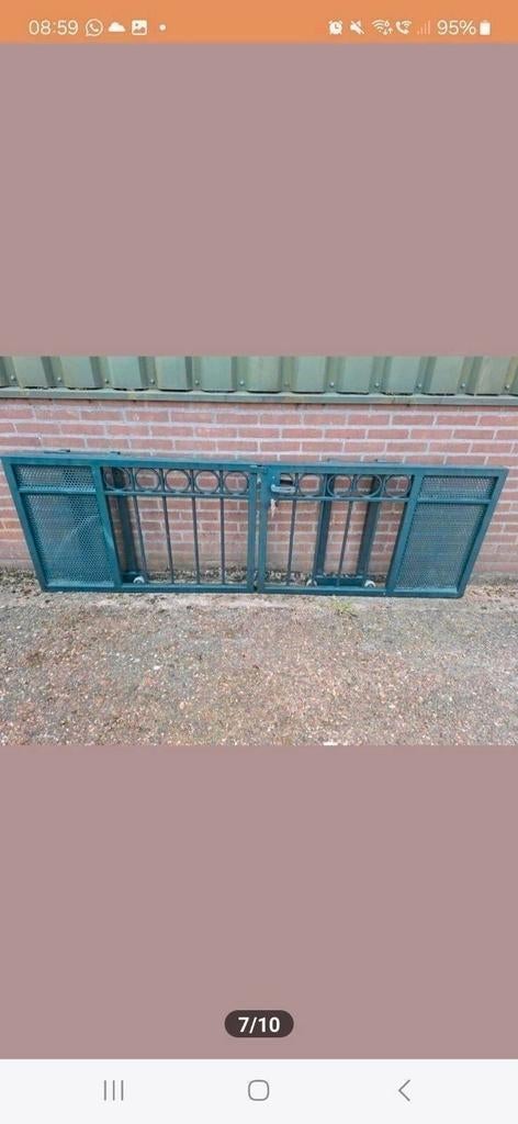 Sierhekwerk  schuifpoort looppoort afsluitbaar 2 klinken, Ophalen, Met poort, Zo goed als nieuw, Sierhekwerk