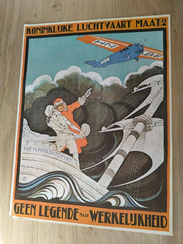 KONINKLIJKE LUCHTVAART MAAT DE FLYING DUTCHMAN POSTER, Verzamelen, Verzenden, Zo goed als nieuw, Kaart, Foto of Prent