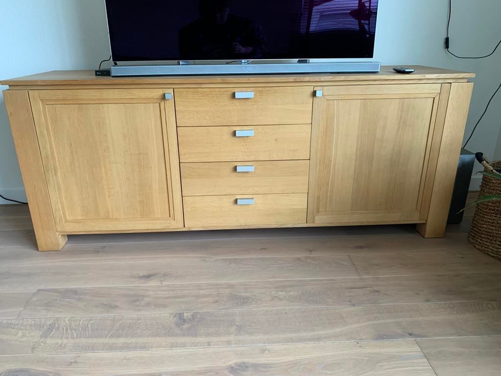 Blank eiken dressoir, Huis en Inrichting, Ophalen, Gebruikt, 150 tot 200 cm, Eikenhout