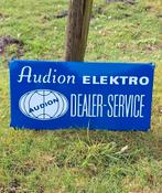 Vintage emaille reclamebord Audion Elektro Dealer Service., Verzamelen, Reclamebord, Gebruikt, ., Ophalen of Verzenden