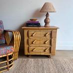 Rohe Noordwolde bamboe rotan ladekast  nachtkastje vintage, Ophalen, Vintage, Zo goed als nieuw, X