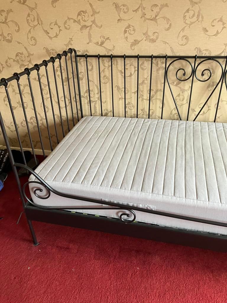 Metalen ledikant, Ophalen, 90 cm, Eenpersoons, Zo goed als nieuw