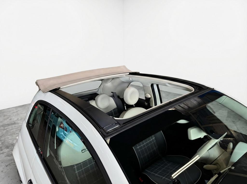 Fiat 500 C 0.9 TwinAir Turbo Lounge|CRUISE|NAVI|LEDER|CABRIO, Gebruikt, Cabriolet, Leder en Stof, Wit