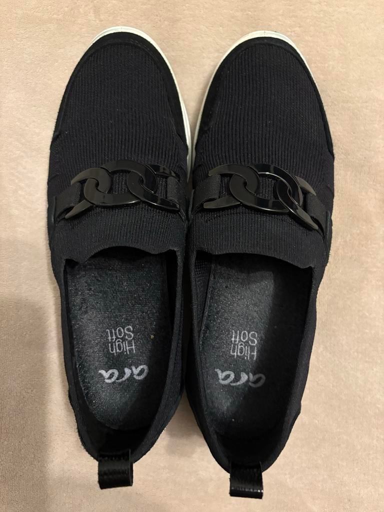 Ara instappers soft shoe zwart maat 4,5 (37,5), Ophalen of Verzenden, Zo goed als nieuw, Zwart, Instappers