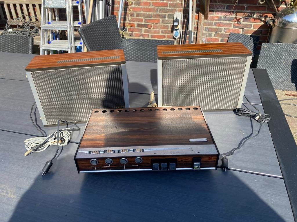 Vintage Philips aristona sa5922/04 versterker set, Ophalen of Verzenden, Zo goed als nieuw, Speakers, Philips