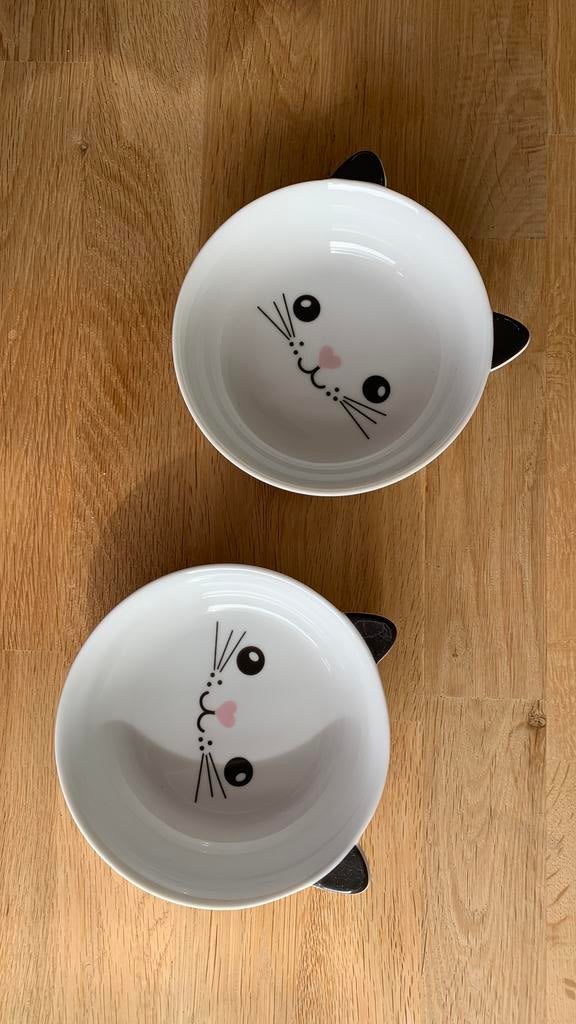 Twee schattige schaaltjes / drinkbakjes, Huis en Inrichting, Keuken | Servies, Ophalen, Zo goed als nieuw, Overige stijlen, Schaal of Schalen