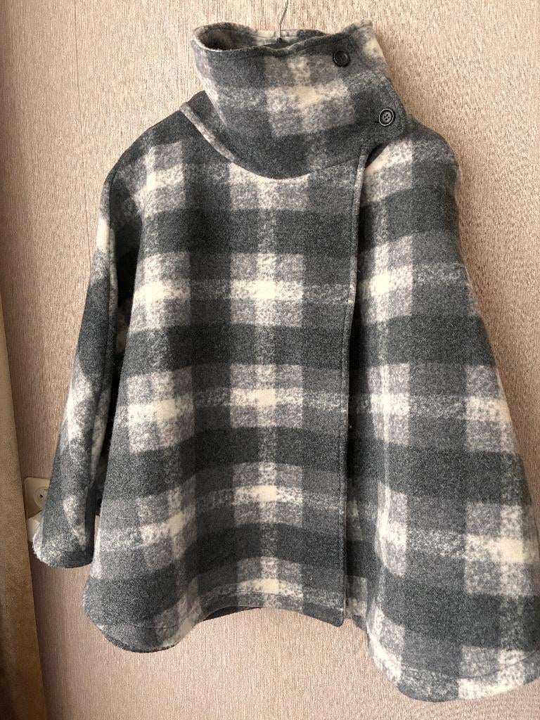 warme poncho / cape, Ophalen of Verzenden, Zo goed als nieuw, Grijs