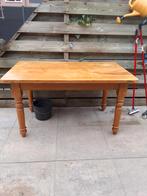 Oude grenen tafel 140x80cm met lade - opknapper, Ophalen, Gebruikt, 100 tot 150 cm, 50 tot 100 cm