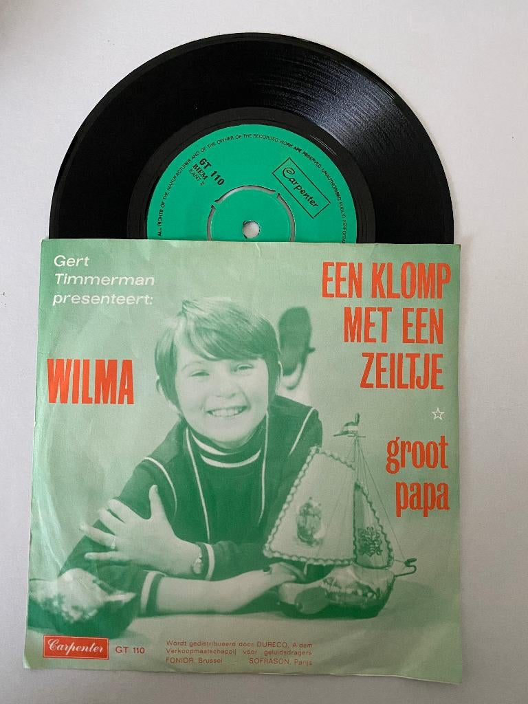 Wilma – Een Klomp Met Een Zeiltje(1969), 7 inch, Single, Ophalen of Verzenden, Zo goed als nieuw