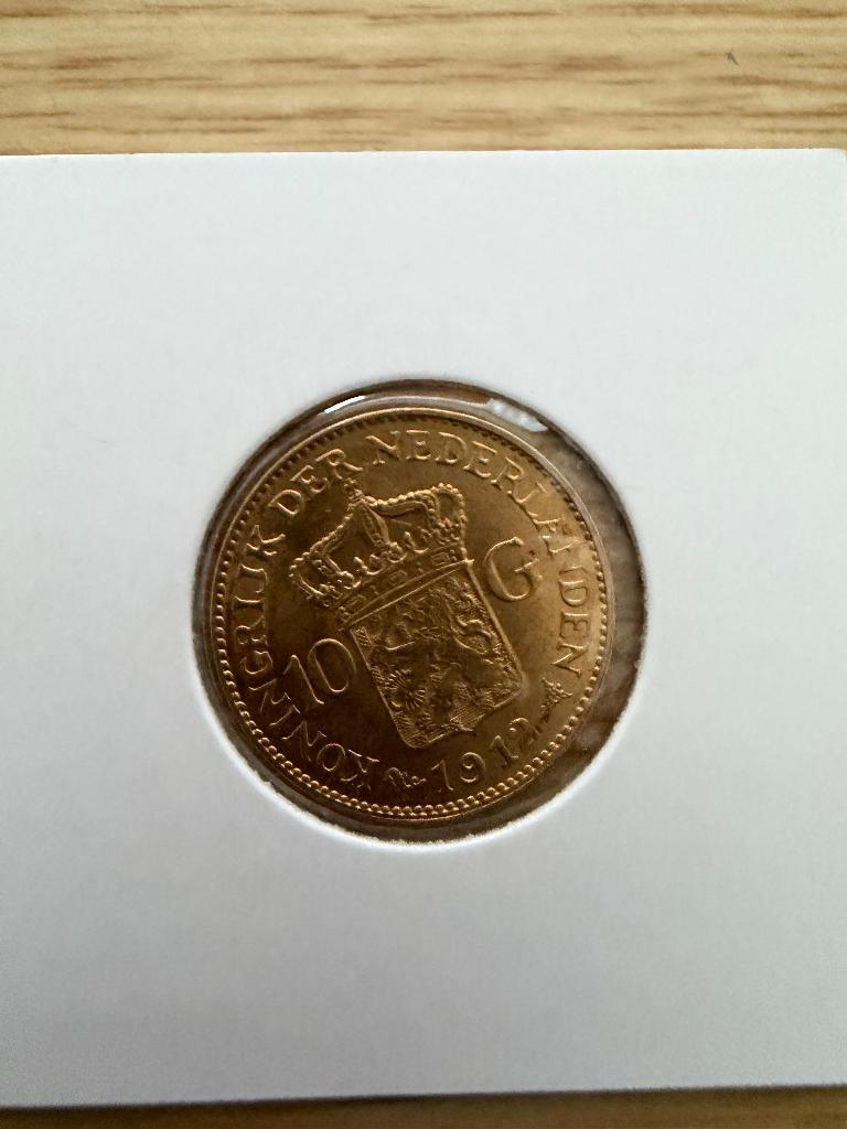 Gouden Tientje 1912, Postzegels en Munten, Munten | Nederland, Ophalen, Goud, Koningin Wilhelmina, Losse munt