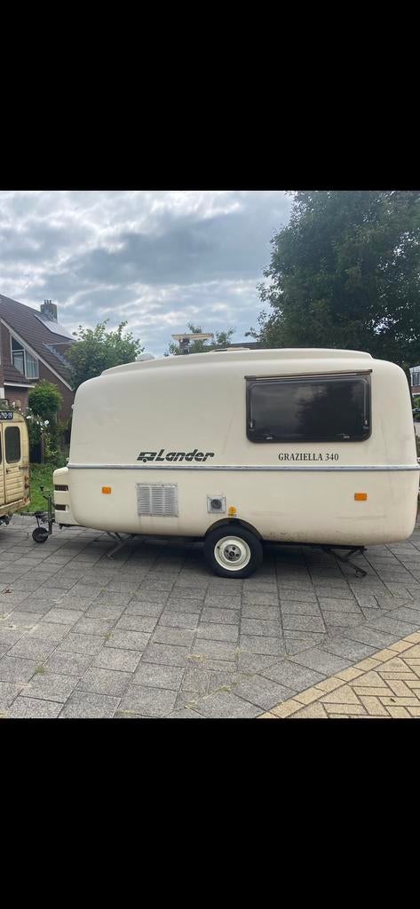 Lander Graziella 340 uit 1977 - Familiecaravan met TLC nodig, Overige merken, Standaardzit, Tot en met 2, Hefdak