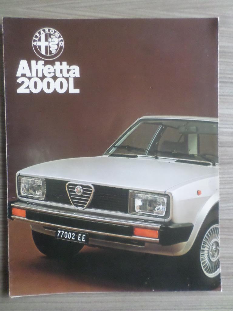 Alfa Romeo Alfetta 2000 L Brochure, Ophalen of Verzenden, Zo goed als nieuw, Alfa Romeo