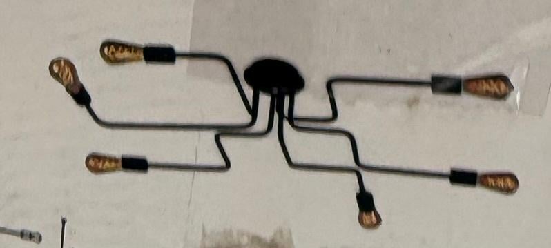 Lindby Plafondlamp Zwart 6x E27 Max 60W - Nieuw in Doos, Ophalen of Verzenden, Nieuw, Metaal