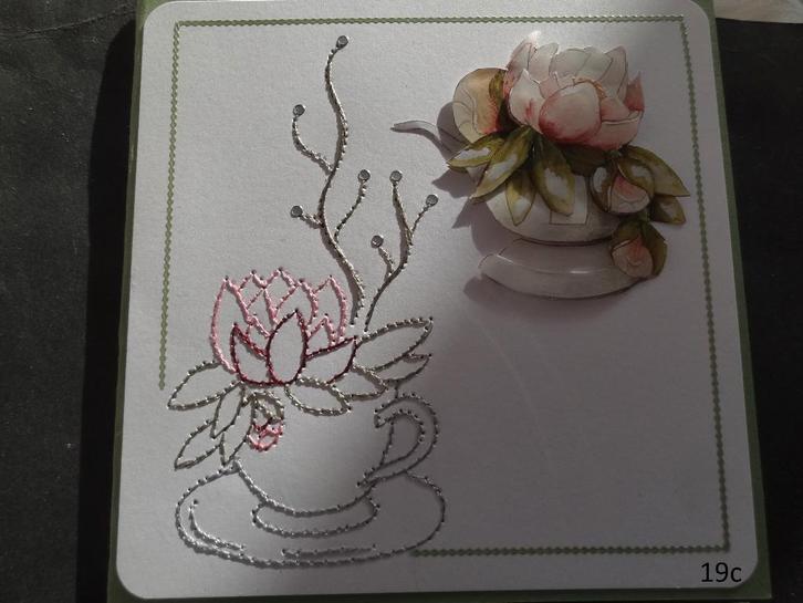 geborduurde kaarten zonder tekst 1, Hobby en Vrije tijd, Kaarten | Zelfgemaakt, Nieuw, Overige thema's, Ophalen of Verzenden