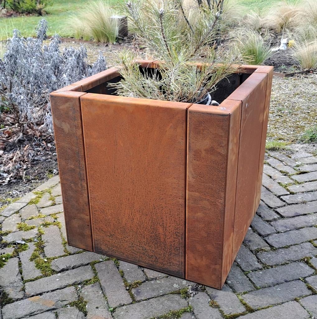 Bloembak Cortenstaal, Ophalen, Vierkant, Nieuw, Balkon
