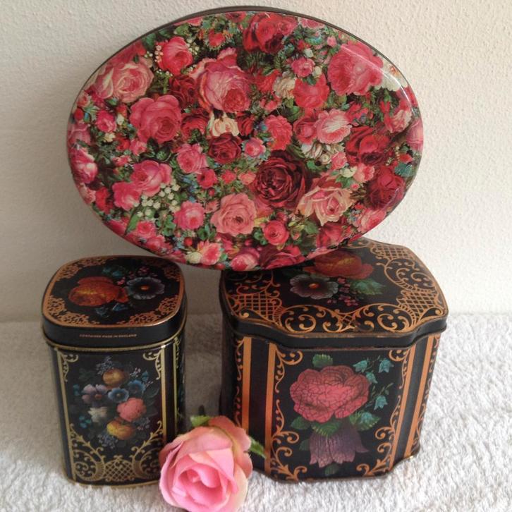 🌹3 Vintage Engelse BLIKJES Container Made in Engeland., Verzamelen, Blikken, Gebruikt, Overige, Ophalen of Verzenden